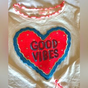 Billieblush - Girls Conversation Heart Good Vibes Long Sleeve Top 💝